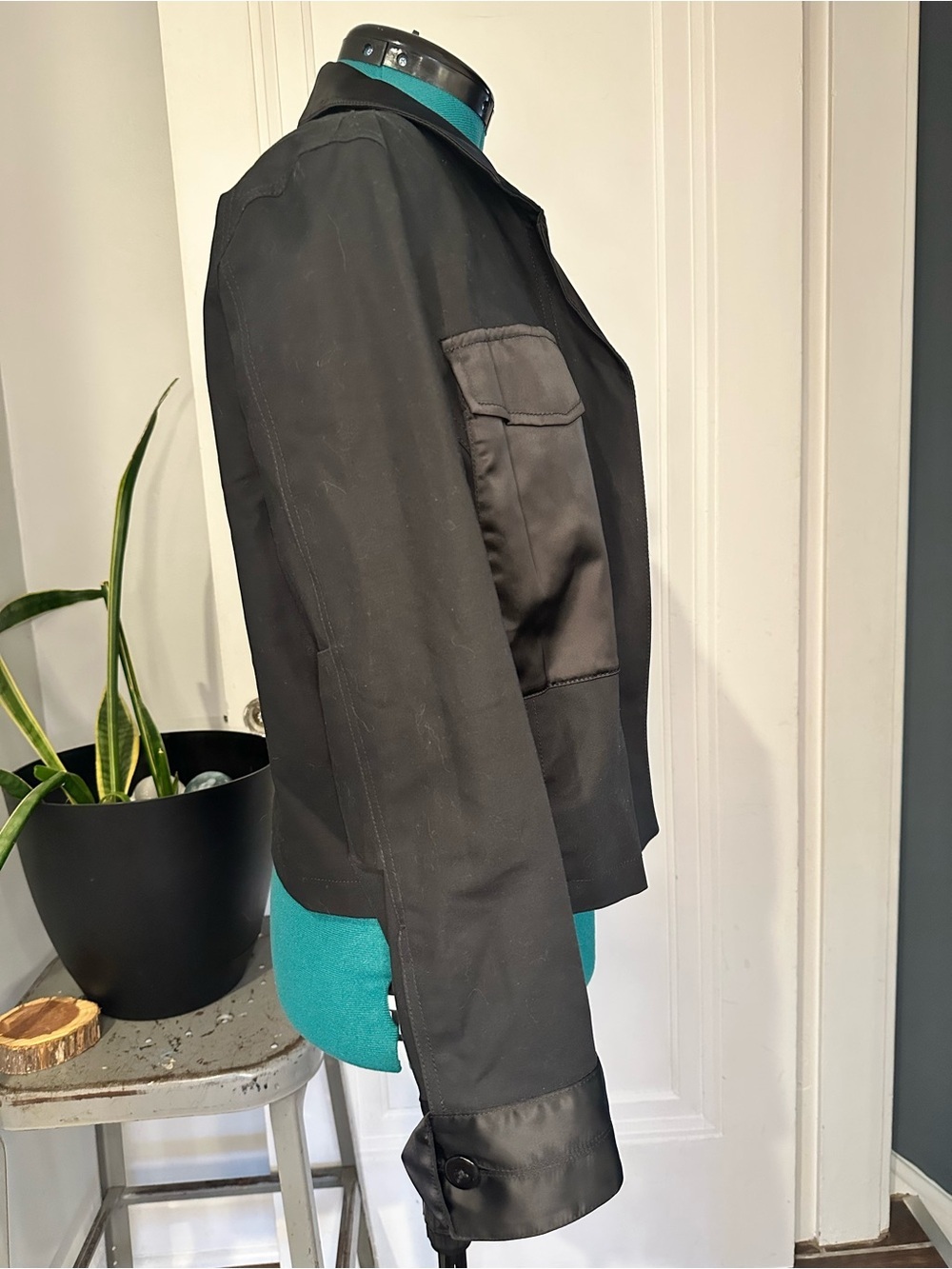 CAbi Black Utility Jacket with Satin Pocket Accents - Picture 3 of 13